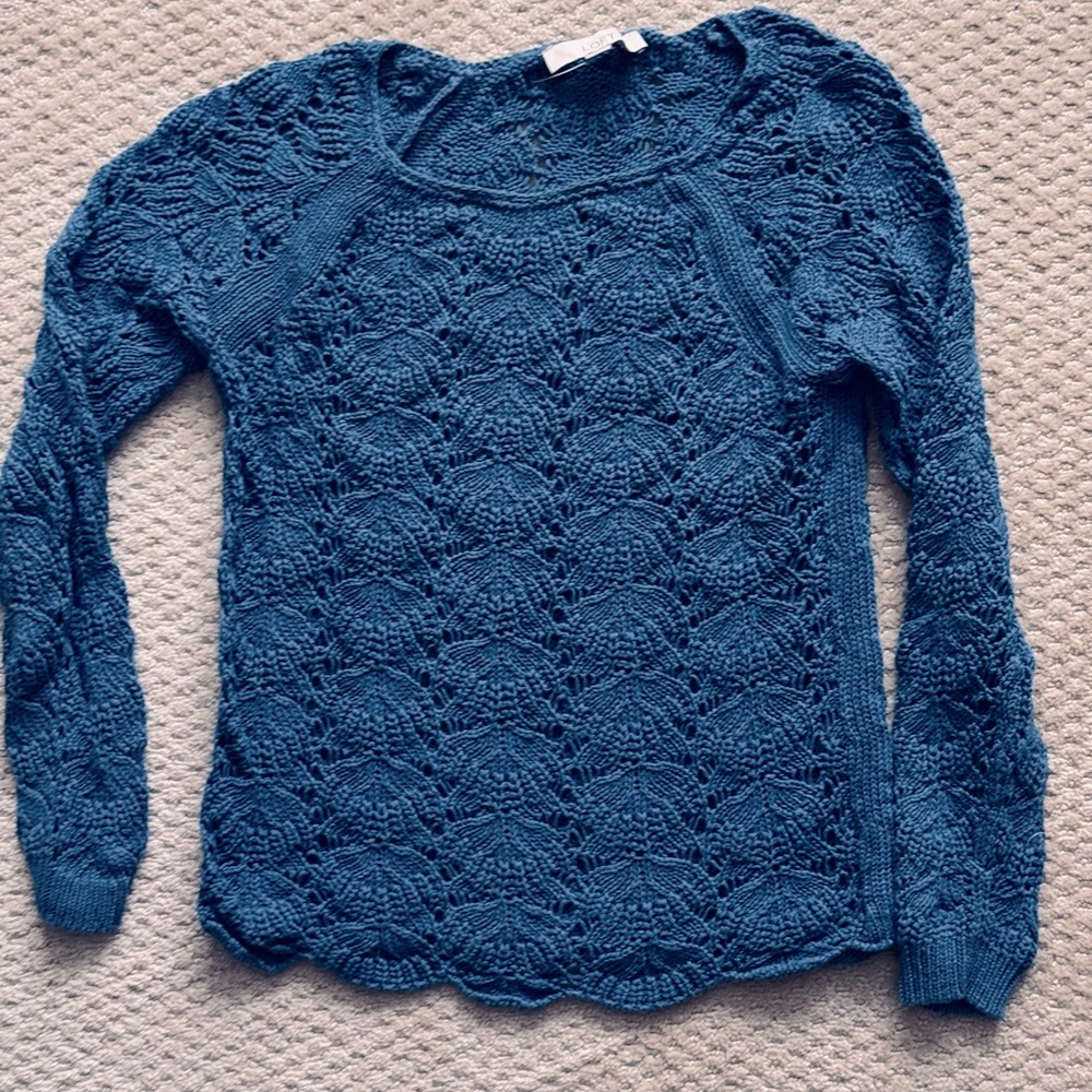ANN Taylor loft cotton sweater n small blue